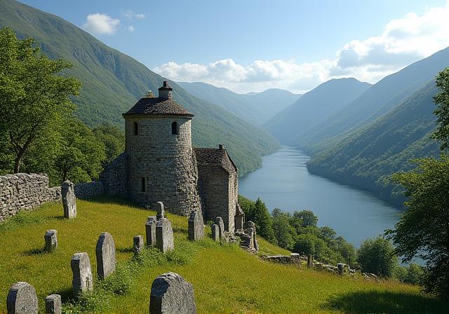 The serene monastic ruins at Glendalough in the Wicklow Mountains.
